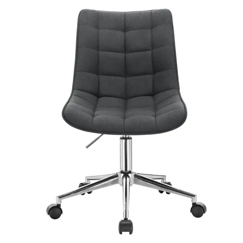 BukkitBow - Stoel / Bureaustoel - Verstelbaar met Wielen - Fluweel/Linnen/Synthetisch Leder - Verchroomd Staal - Ergonomisch Design - 360° Draaibaar