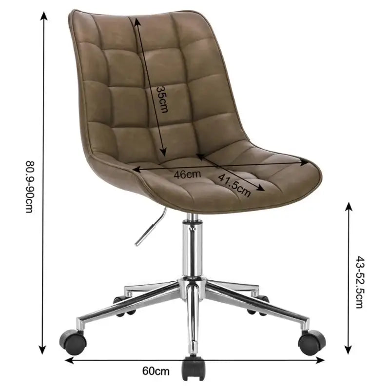 BukkitBow - Stoel / Bureaustoel - Verstelbaar met Wielen - Fluweel/Linnen/Synthetisch Leder - Verchroomd Staal - Ergonomisch Design - 360° Draaibaar
