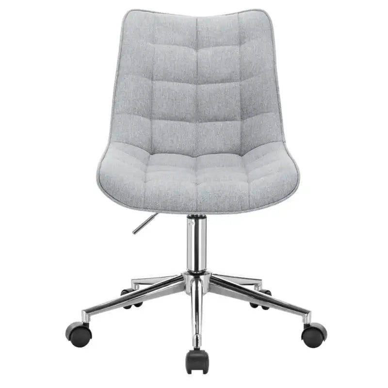 BukkitBow - Stoel / Bureaustoel - Verstelbaar met Wielen - Fluweel/Linnen/Synthetisch Leder - Verchroomd Staal - Ergonomisch Design - 360° Draaibaar