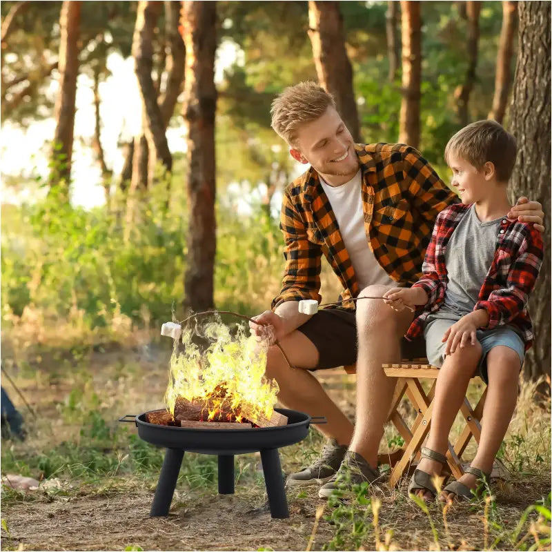 BukkitBow - Terras Vuurkorf / Camping Barbecue / Vuurschaal - Hittebestendige Coating - 61CM Doorsnede - Zwart