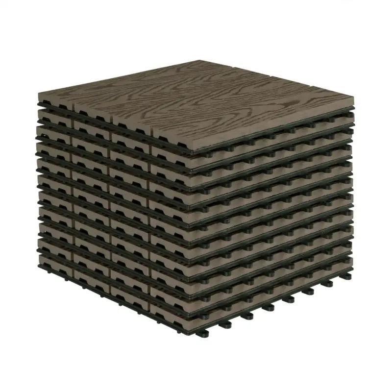 BukkitBow - Terrasplanken / Vlonderplanken - Houtlook - Snel Kliksysteem - Diverse Kleuren - 30x30cm - Set van 11 Stuks