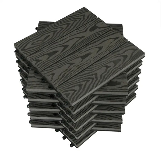 BukkitBow - Terrasplanken / Vlonderplanken - Houtlook - Snel Kliksysteem - Diverse Kleuren - 30x30cm - Set van 11 Stuks