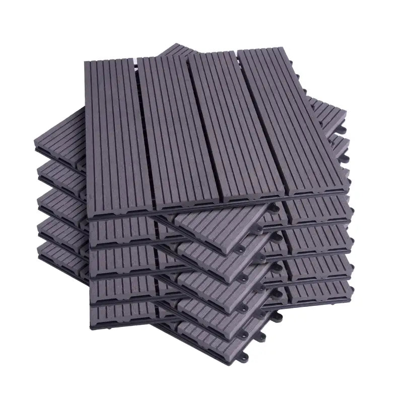 BukkitBow - Terrasplanken / Vlonderplanken - Vloertegels Houtlook - Snel Kliksysteem - Diverse Kleuren - 30x30cm - Set van 11 Stuks
