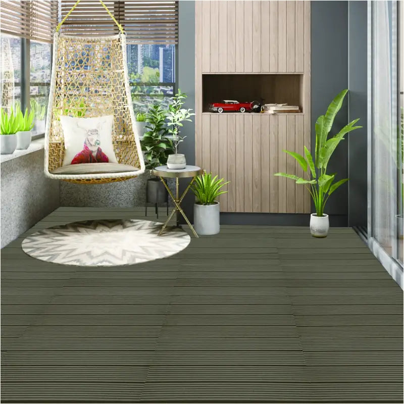 BukkitBow - Terrasplanken / Vlonderplanken - Vloertegels Houtlook - Snel Kliksysteem - Diverse Kleuren - 30x60cm - Set van 6 Stuks voor 1M²