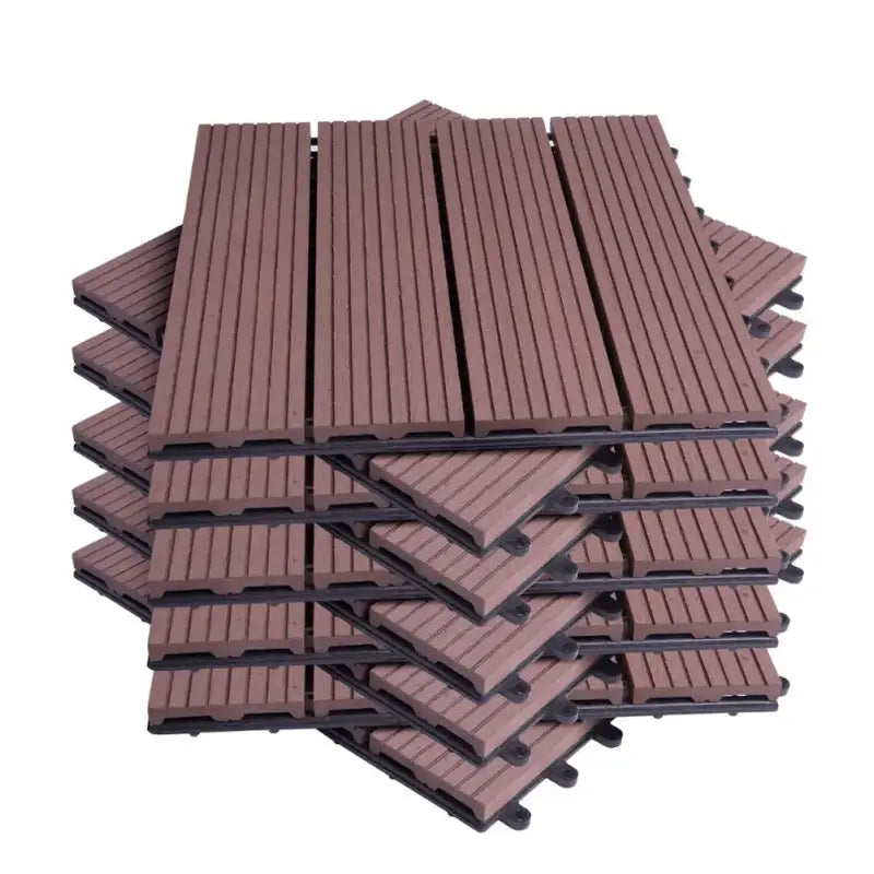 BukkitBow - Terrasplanken / Vlonderplanken - Vloertegels Houtlook - Snel Kliksysteem - Diverse Kleuren - 30x30cm - Set van 11 Stuks