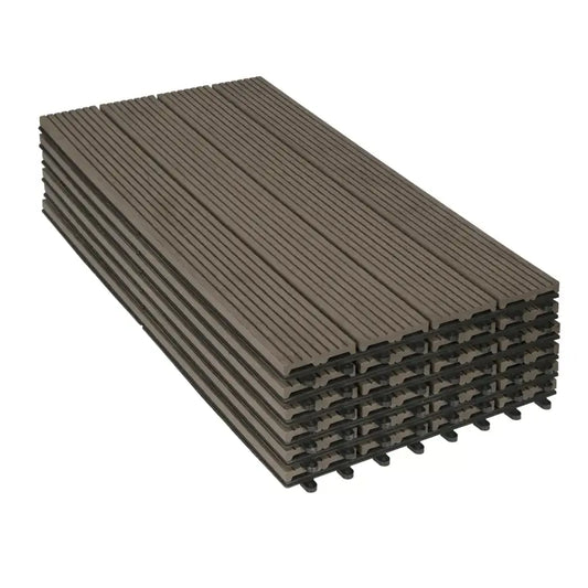 BukkitBow - Terrasplanken / Vlonderplanken - Vloertegels Houtlook - Snel Kliksysteem - Diverse Kleuren - 30x60cm - Set van 6 Stuks voor 1M²