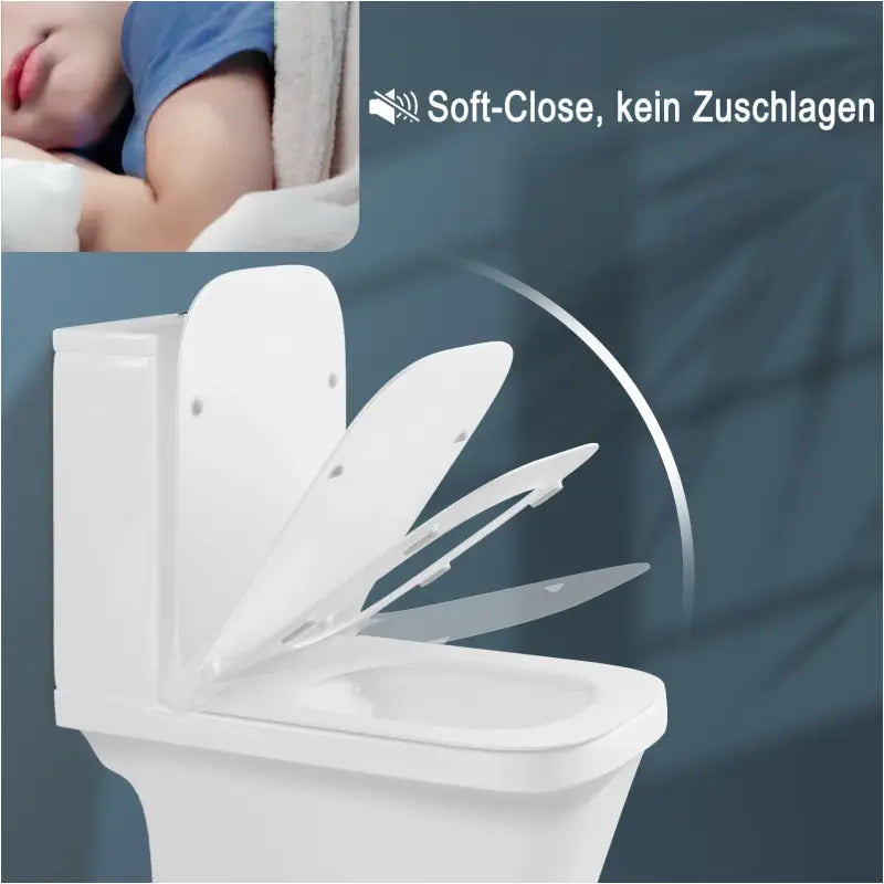 BukkitBow - Toiletbril met Softclose - Premium Toiletbril / Toiletzitting Vierkant - Antibacterieel
