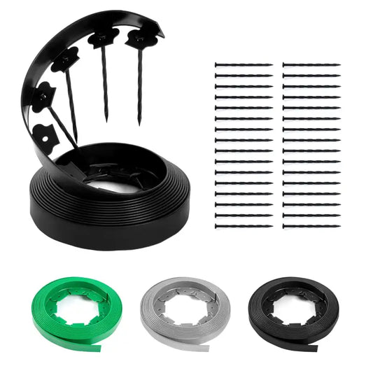 BukkitBow - Tuinrand / Gazonrand - Flexibele Borderrand - UV- en Weersbestendig - Diverse Kleuren - 10m Lang - met Montage Materiaal