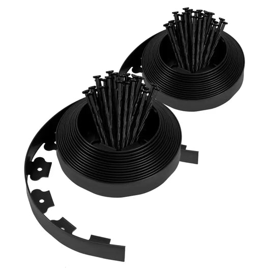 BukkitBow - Tuinrand / Gazonrand - Flexibele Borderrand - UV- en Weersbestendig - Diverse Kleuren - 2x 10m Lang - met Montage Materiaal