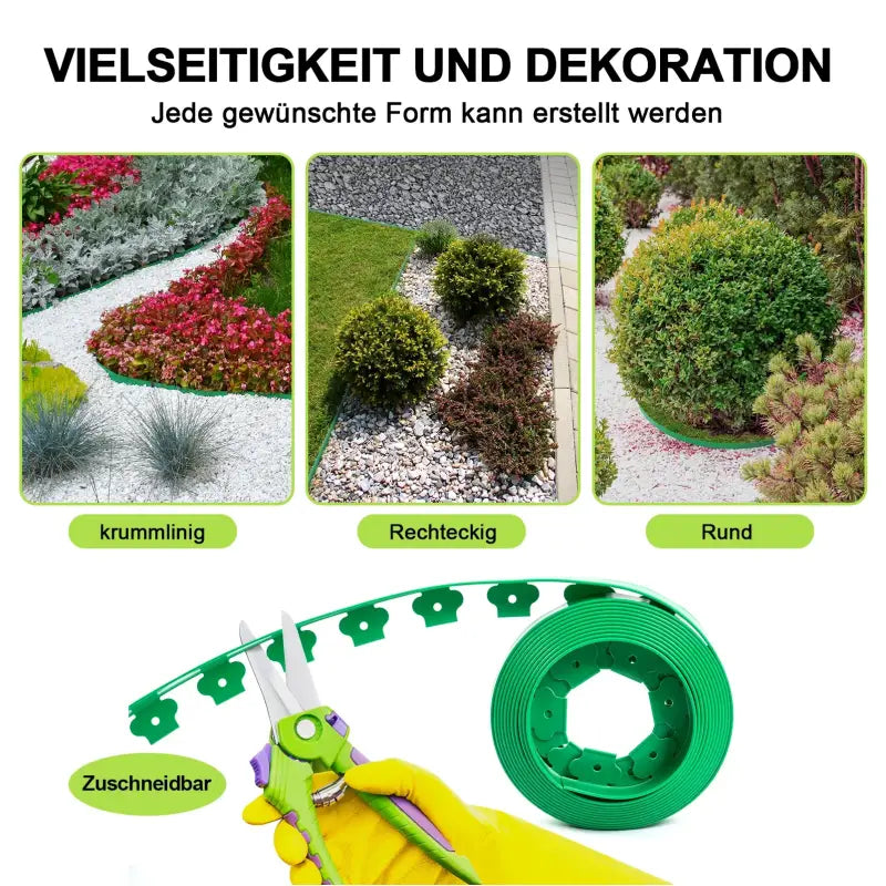 BukkitBow - Tuinrand / Gazonrand - Flexibele Borderrand - UV- en Weersbestendig - Diverse Kleuren - 2x 10m Lang - met Montage Materiaal