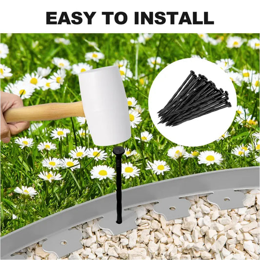 BukkitBow - Tuinrand / Gazonrand - Flexibele Borderrand - UV- en Weersbestendig - Diverse Kleuren - 10m Lang - met Montage Materiaal