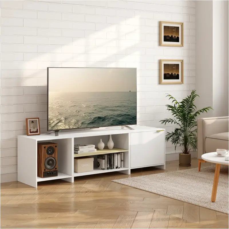 BukkitBow - TV-Kast met Opslagruimte - Stevig MDF Hout - 3-in-1 Modulair Ontwerp - Modern Scandinavische Stijl - 160x45x39cm