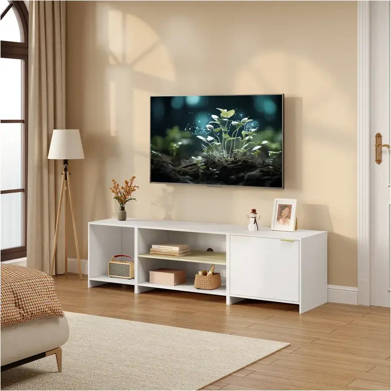 BukkitBow - TV-Kast met Opslagruimte - Stevig MDF Hout - 3-in-1 Modulair Ontwerp - Modern Scandinavische Stijl - 160x45x39cm