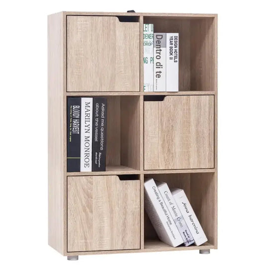 BukkitBow - Veelzijdige Boekenkast - 6 Kubusvakken - Ruimtebesparend Ontwerp - Eenvoudige Montage - 59.7x29.7x91 cm