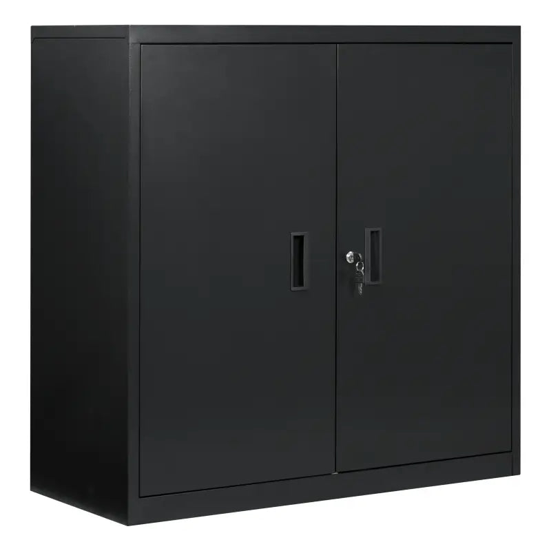 BukkitBow - Vergrendelbare Archiefkast - Metaal - Met Verstelbare Planken en Dubbele Deuren - 90x92x40 cm