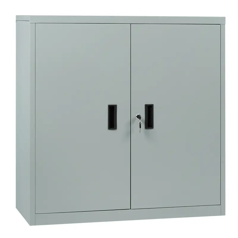 BukkitBow - Vergrendelbare Archiefkast - Metaal - Met Verstelbare Planken en Dubbele Deuren - 90x92x40 cm