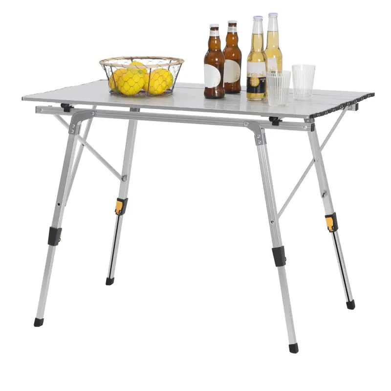 BukkitBow - Verstelbare Aluminium Klaptafel - Compact en Draagbare Campingtafel - 30Kg Max Belasting - Inclusief Opbergzak - 90x52.2x(45-72) cm