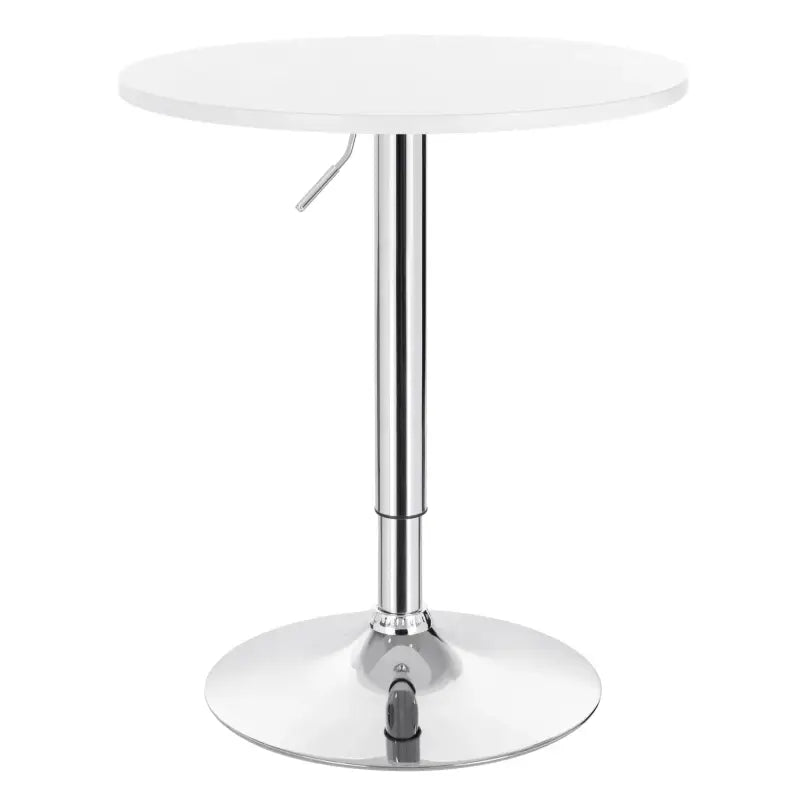 BukkitBow - Verstelbare Bar Tafel - MDF en Metaal - 60cm Diameter - Stabiele Chrome Basis - Zwart/Wit - 60CM Doorsnede