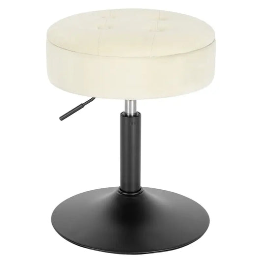 BukkitBow - Verstelbare Barkruk Fluweel - Metalen Onderstel - Ronde Zitting met Ingebouwde Opslag - Stabiel en Veilig Design - Zithoogte: 50-65CM