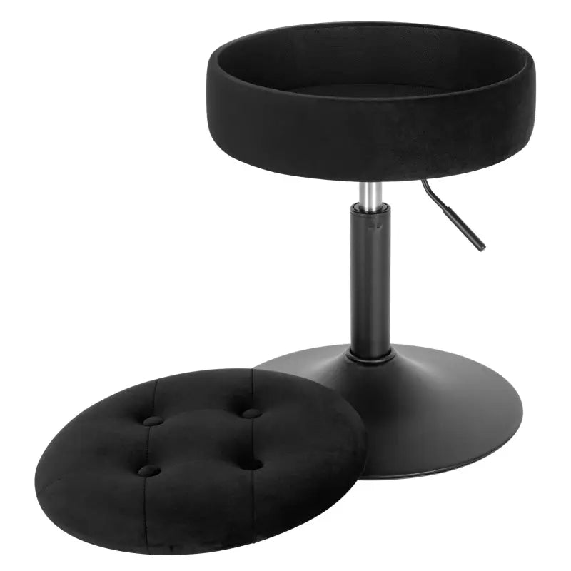 BukkitBow - Verstelbare Barkruk Fluweel - Metalen Onderstel - Ronde Zitting met Ingebouwde Opslag - Stabiel en Veilig Design - Zithoogte: 50-65CM