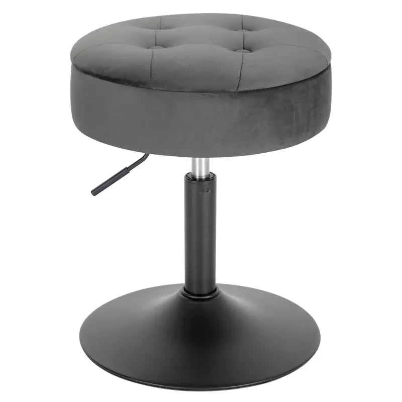 BukkitBow - Verstelbare Barkruk Fluweel - Metalen Onderstel - Ronde Zitting met Ingebouwde Opslag - Stabiel en Veilig Design - Zithoogte: 50-65CM