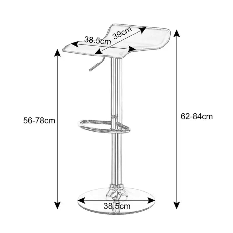 BukkitBow - Verstelbare Barkruk - Kunstleer-Verchroomd Staal - Ergonomisch & 360 Graden Rotatie - 100 kg Draagkracht