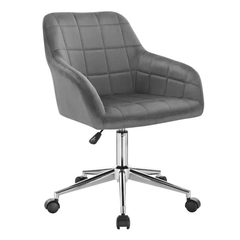 BukkitBow - Verstelbare Kantoorstoel / Bureaustoel - Fluweel/Linnen of Kunstleer - Verchroomd Staal Basis - 360° Draaibaar - Belasting: 100kg