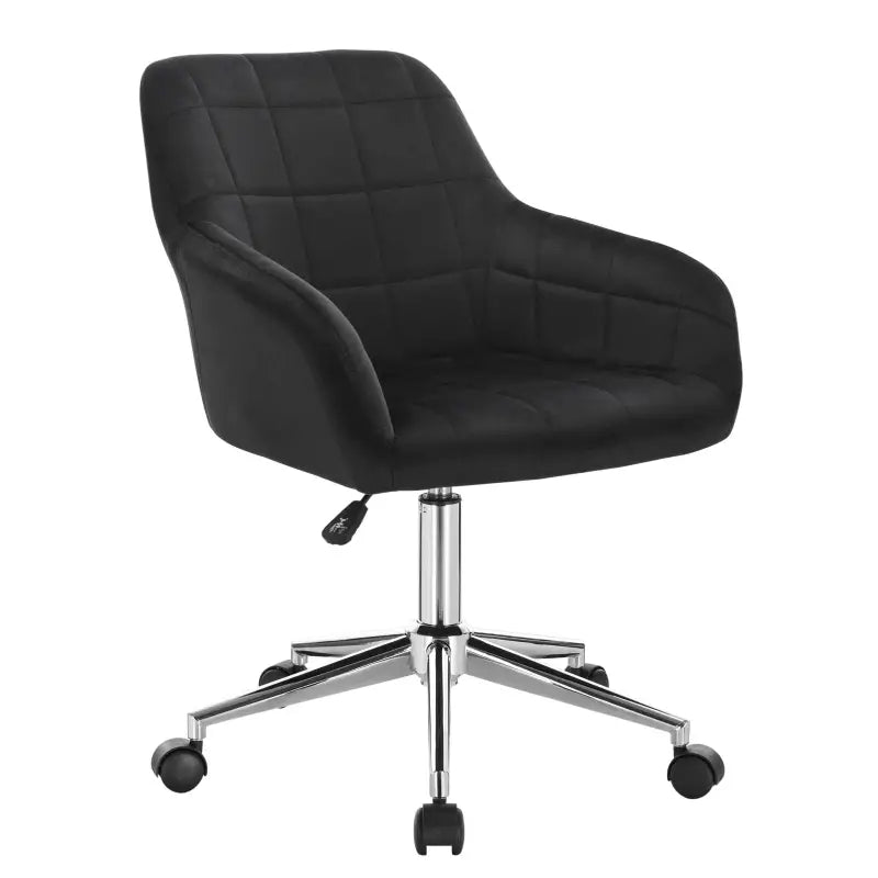 BukkitBow - Verstelbare Kantoorstoel / Bureaustoel - Fluweel/Linnen of Kunstleer - Verchroomd Staal Basis - 360° Draaibaar - Belasting: 100kg