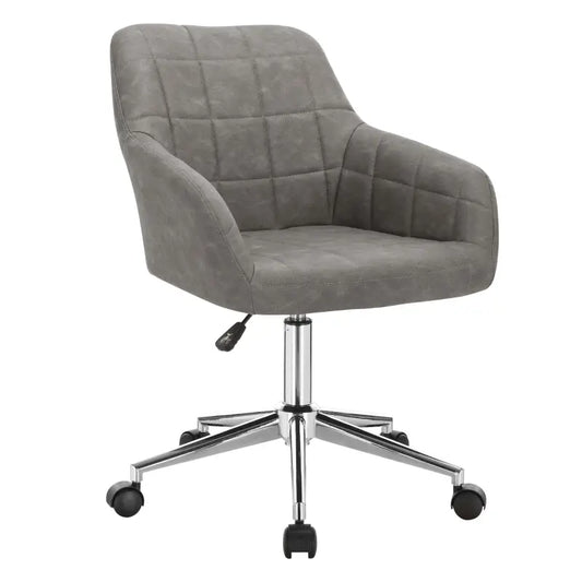 BukkitBow - Verstelbare Kantoorstoel / Bureaustoel - Fluweel/Linnen of Kunstleer - Verchroomd Staal Basis - 360° Draaibaar - Belasting: 100kg