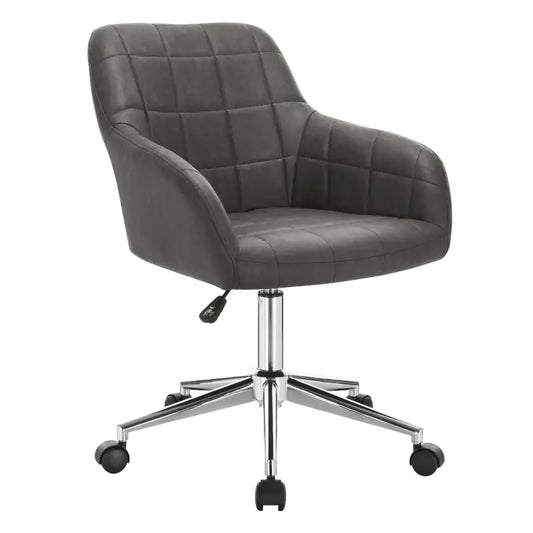 BukkitBow - Verstelbare Kantoorstoel / Bureaustoel - Fluweel/Linnen of Kunstleer - Verchroomd Staal Basis - 360° Draaibaar - Belasting: 100kg