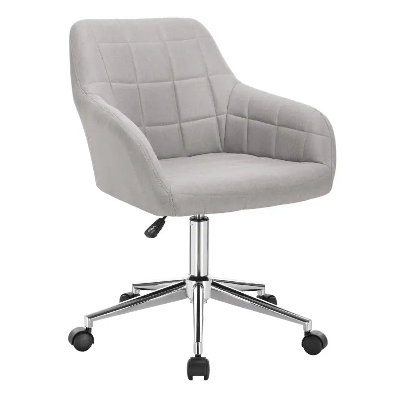 BukkitBow - Verstelbare Kantoorstoel / Bureaustoel - Fluweel/Linnen of Kunstleer - Verchroomd Staal Basis - 360° Draaibaar - Belasting: 100kg