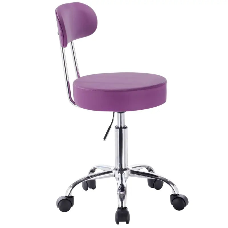 BukkitBow - Verstelbare Kunstleren Stoel / Kruk - Verchroomd Staal - Ergonomisch Design - 360° Draaibaar - 100KG Draagvermogen