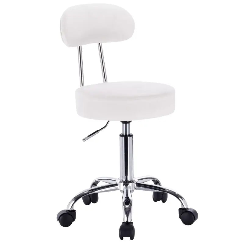 BukkitBow - Verstelbare Kunstleren Stoel / Kruk - Verchroomd Staal - Ergonomisch Design - 360° Draaibaar - 100KG Draagvermogen
