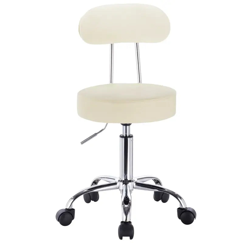 BukkitBow - Verstelbare Kunstleren Stoel / Kruk - Verchroomd Staal - Ergonomisch Design - 360° Draaibaar - 100KG Draagvermogen