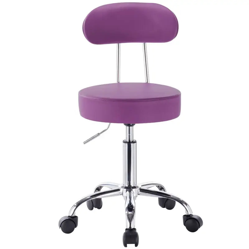 BukkitBow - Verstelbare Kunstleren Stoel / Kruk - Verchroomd Staal - Ergonomisch Design - 360° Draaibaar - 100KG Draagvermogen