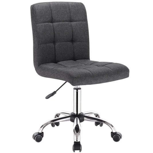 BukkitBow - Verstelbare Linnen Werkkruk / Bureaustoel - Stevig Metalen Frame - Ideaal voor Kantoor en Studieruimte - Max Belasting: 100kg