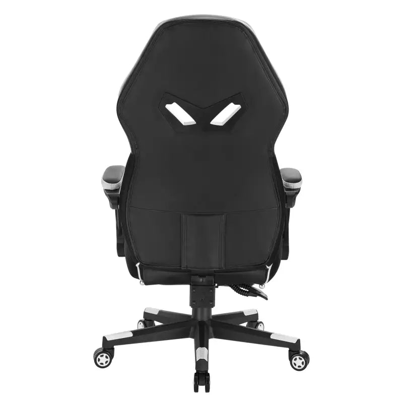BukkitBow - Verstelbare Racing Gamingstoel / Bureaustoel - Leer en Nylon - Wit/Zwart of Rood/Zwart- met Uitklapbare Voetensteun - 115-123cm Hoogte