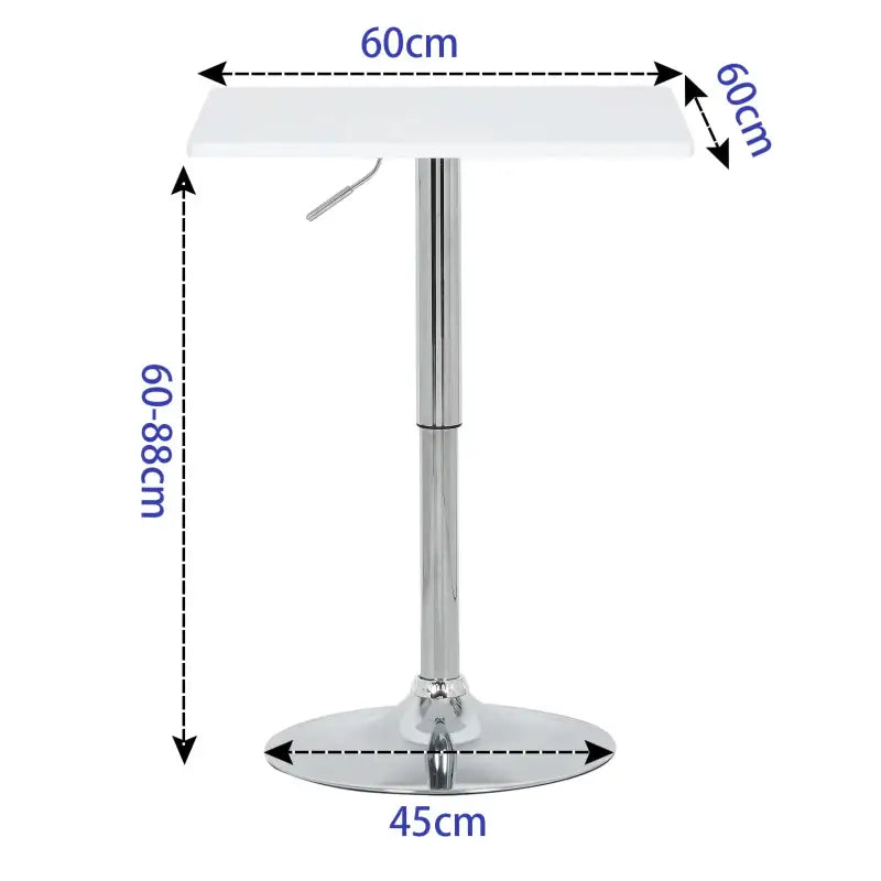 BukkitBow - Vierkante Bartafel - Verstelbaar in Hoogte Zwart of Wit - 60cm Diameter