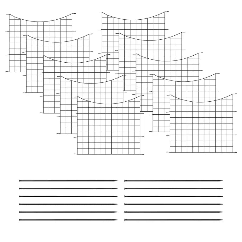 BukkitBow - Vijverhek / Tuinhek - Complete Set - Metalen Hekwerk - Gaashekwerk - Zwart