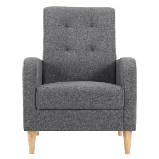 BukkitBow - Vleugelstoel / Fauteuil - met Armleuningen - Massief Houten Poten - Luxe Loungestoel - Linnen/Fluwelen Bekleding