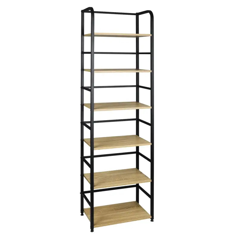 BukkitBow - Wandplank / Boekenrek - Metalen Rek - 6 Laags Plank - Ruime Opslag - Stabiel en Duurzaam - 50x30x176CM