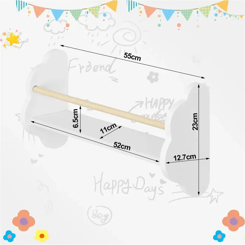 BukkitBow - Wandplanken voor Kinderen / Kinderkamer - Rechtopstaande Boekenplanken - Set van 3 Stuks