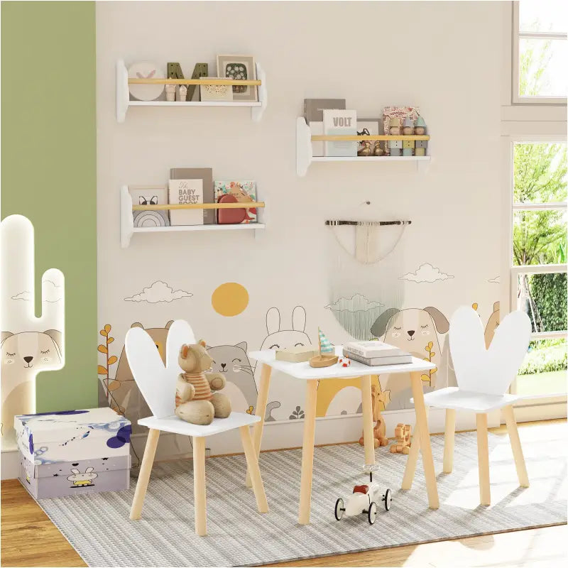 BukkitBow - Wandplanken voor Kinderen / Kinderkamer - Rechtopstaande Boekenplanken - Set van 3 Stuks