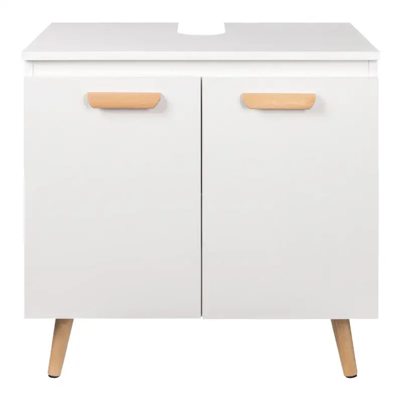 BukkitBow - Wastafel Kast / Badkamermeubel - Met Sifon Uitsparing - Vochtbestendig - Stevige Houten Poten - 60x40x60.5cm