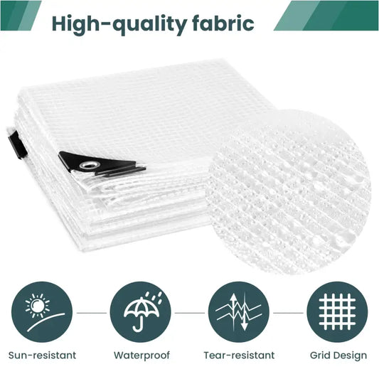 BukkitBow - Waterdicht Zeildoek - Transparant met Aluminium Oogjes - 140g/m² - Diverse Maten - UV- en Weerbestendig