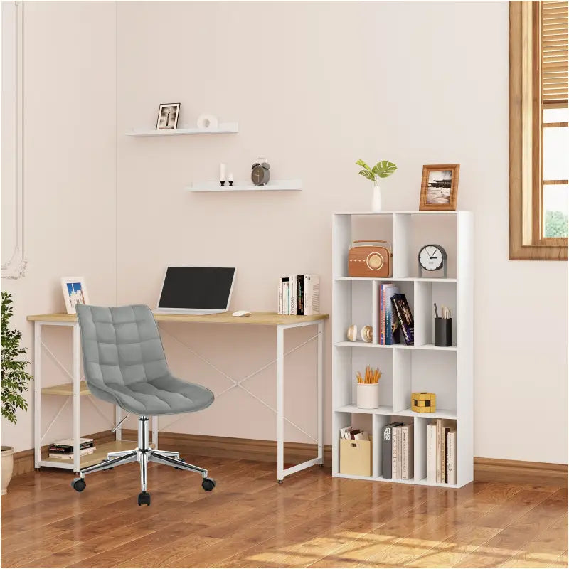 BukkitBow - Witte Kubus Boekenkast - 4 Lagen Kast met 10 Open Vakken - Voor Boekdisplay - 60x20x120cm