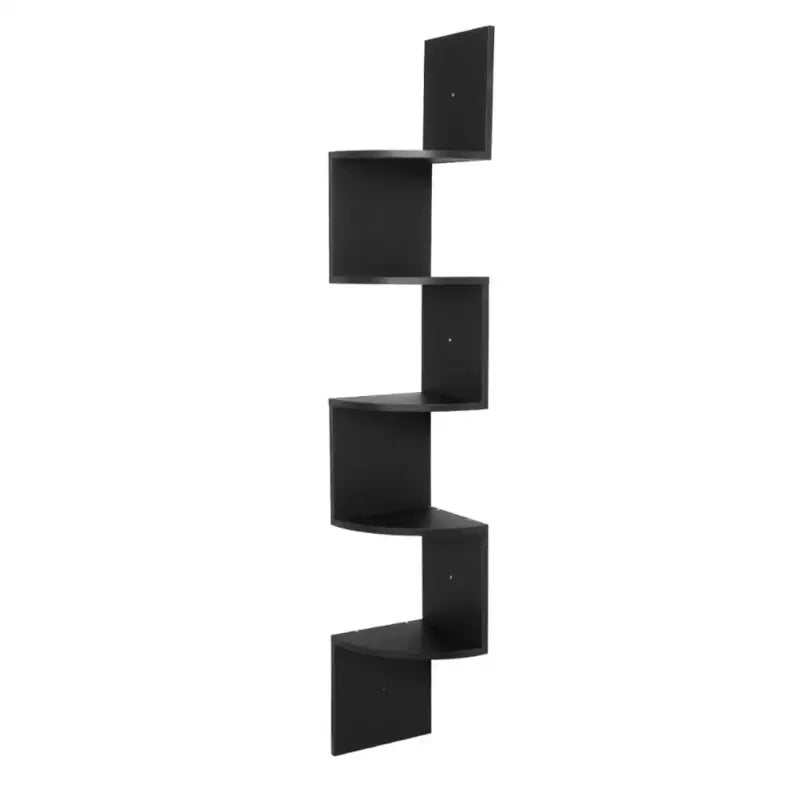 BukkitBow - Zigzag Hoekkast / Hoek Wandplank - Stevig Hout - 5 Niveau's - 25x25x156cm