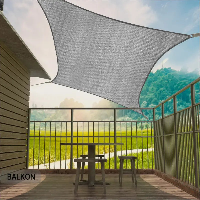 BukkitBow - Zonnescherm / Schaduwdoek - 180g/m² - Keuze uit 3 Formaten - Tot 85% Zonbescherming - Scheurbestendig - Inclusief Bevestigingsmaterialen