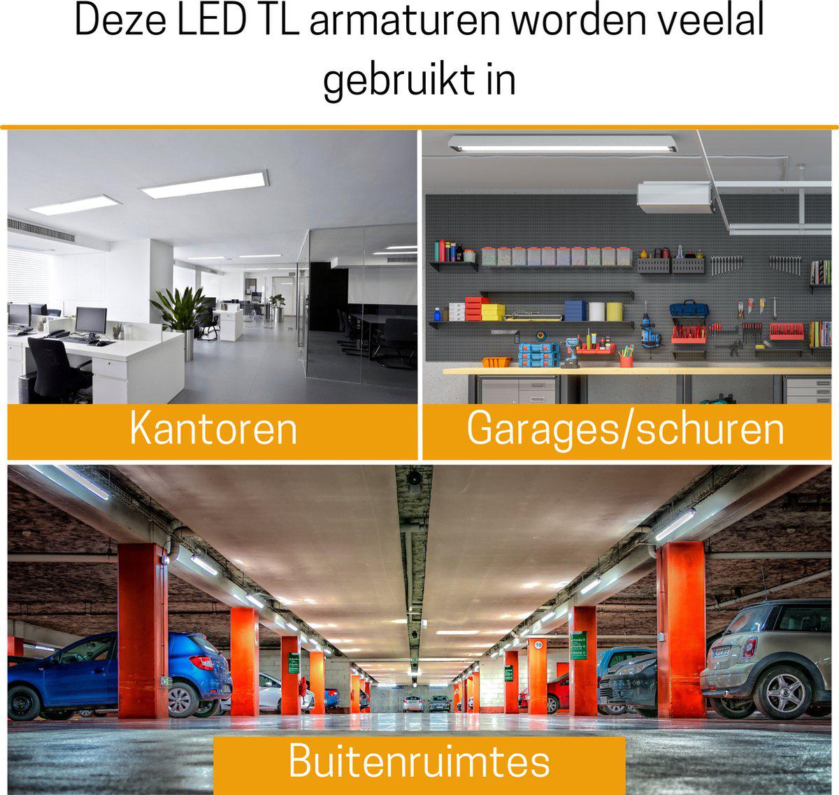 2 PACK - LED's Light Universele LED TL verlichting compleet 120 cm - voor binnen en buiten - 2500 lm
