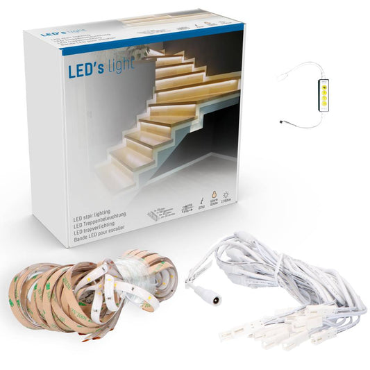 LED's Light Complete LED Trapverlichting Set - 15 treden x 80 cm - Lengte aanpasbaar - Warm wit licht